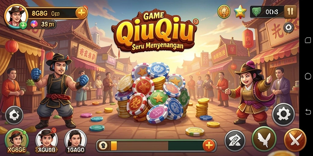 Gameplay QiuQiu yang seru dengan teman-teman.