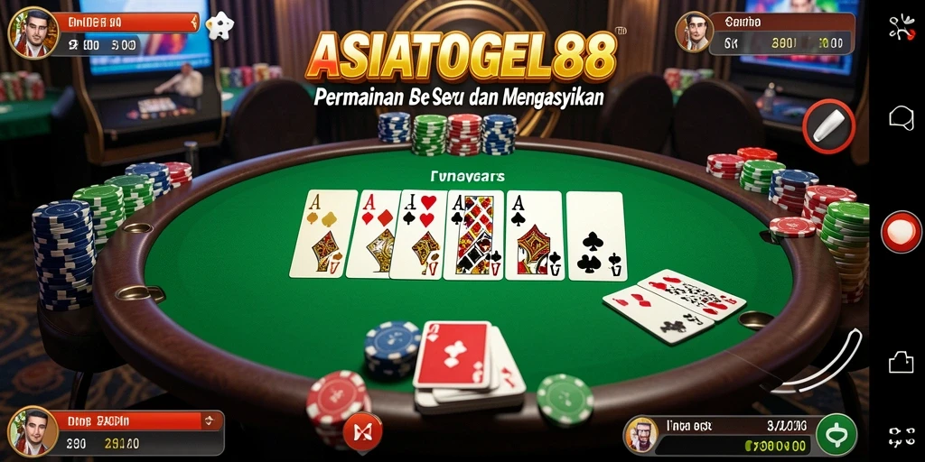 Tampilan gameplay poker yang seru di ASIATOGEL88.