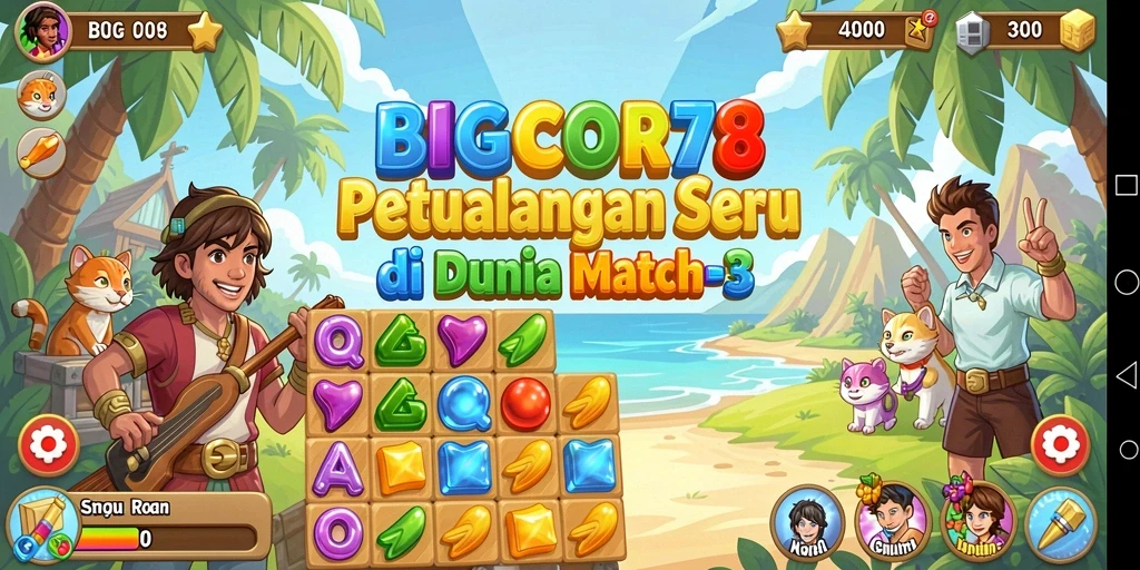 Tangkapan layar menunjukkan gameplay seru dalam permainan Match-3.