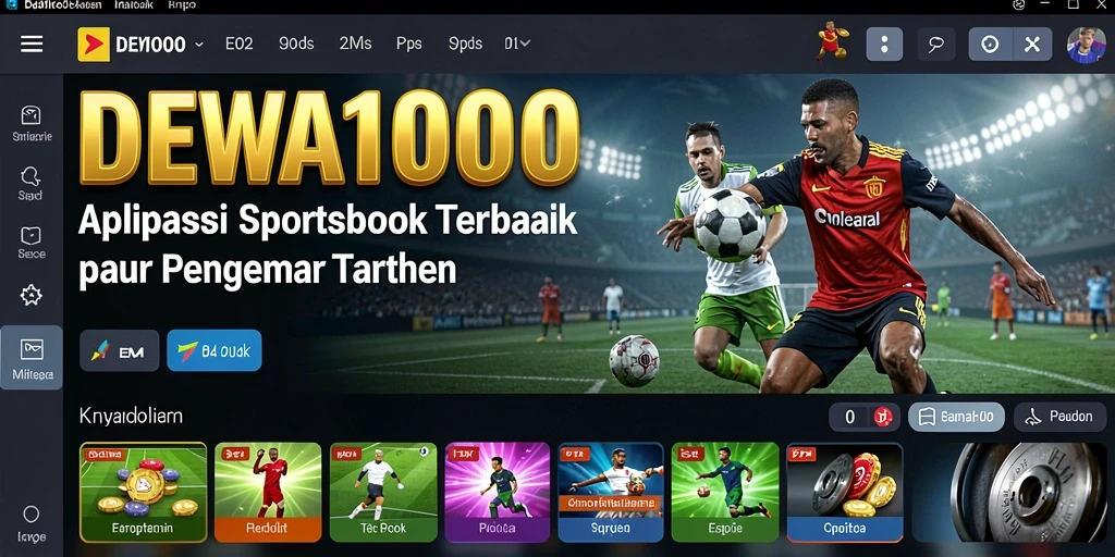 Screenshot DEWA1000 menampilkan tampilan menarik dari pengalaman taruhan olahraga.