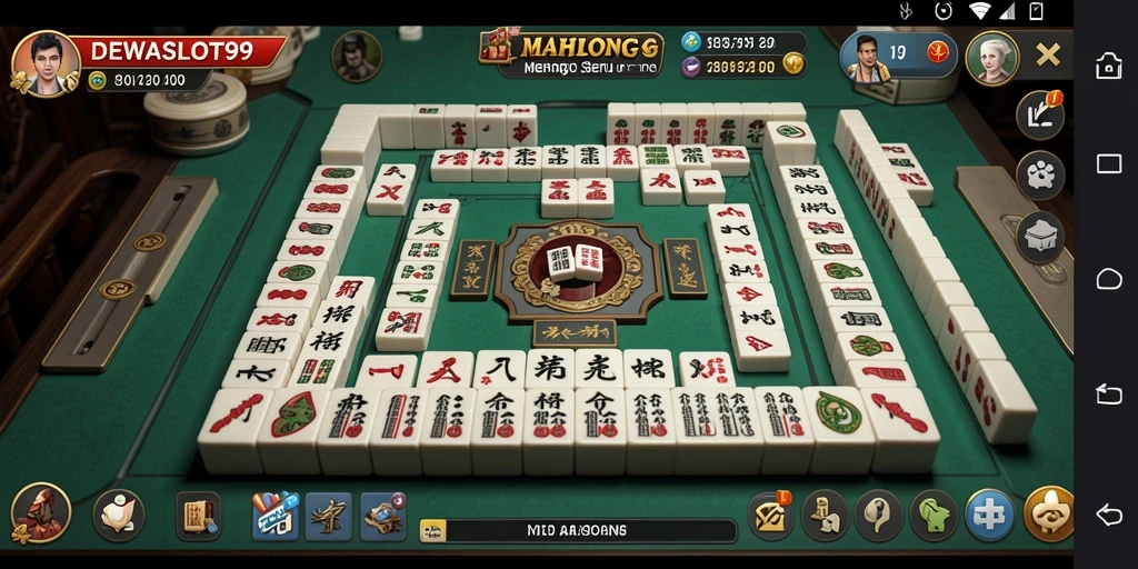 Menampilkan gameplay seru DEWASLOT99 dalam Mahjong.