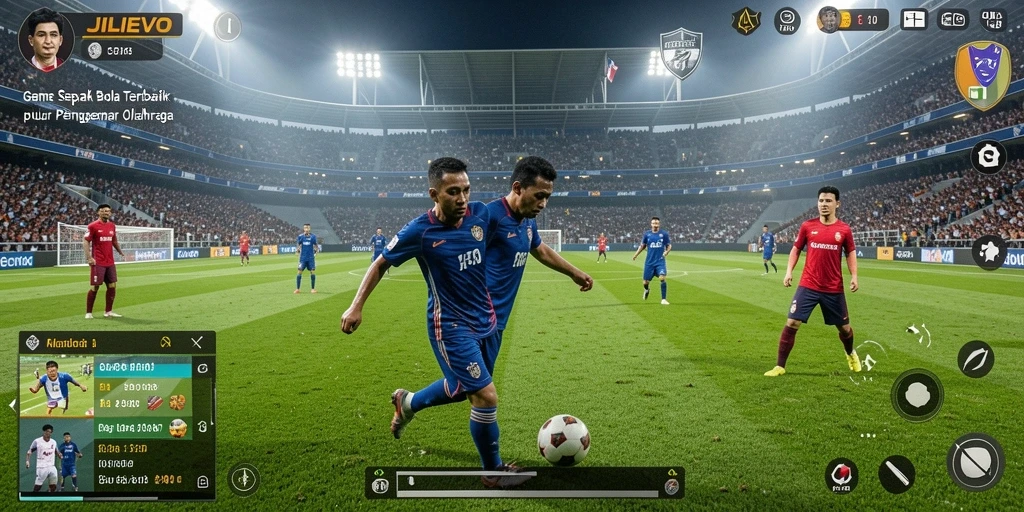 Tampilan gameplay menegangkan dalam game sepak bola JILIEVO.