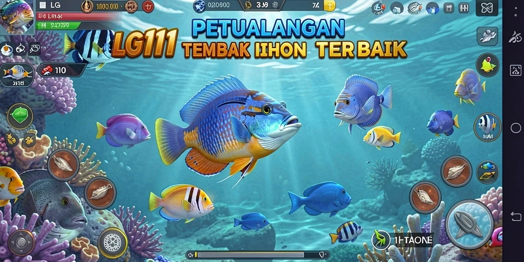 Tampilan gameplay seru dalam LG111 dengan berbagai jenis ikan yang menunggu untuk ditangkap.