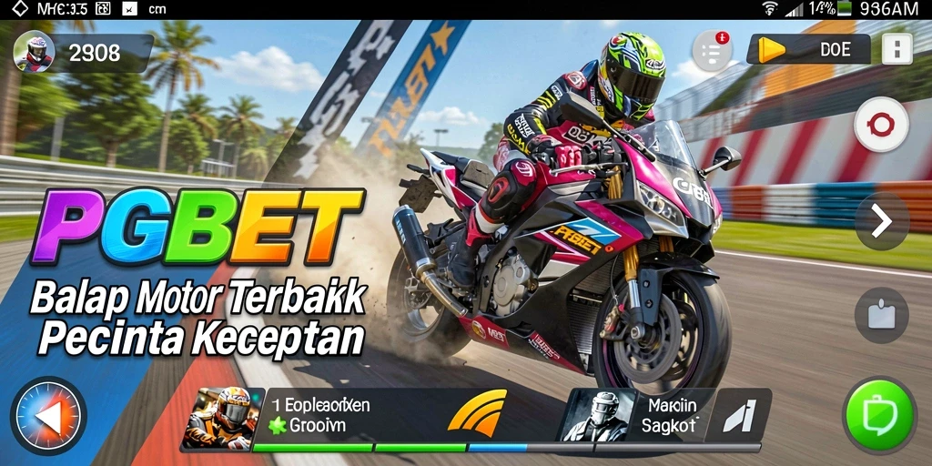 Tampilan gameplay PGBET yang menarik saat balapan motor.