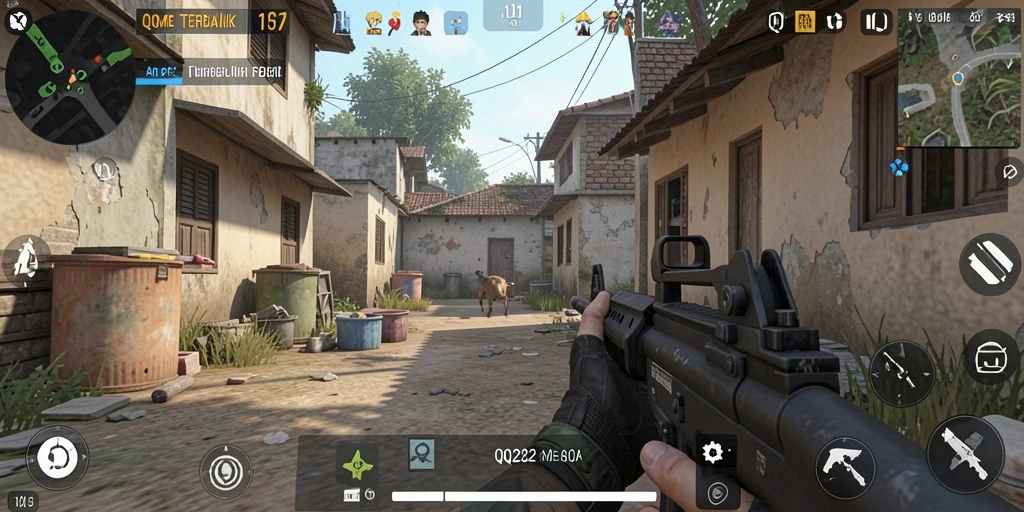 Gameplay seru dengan aksi menembak yang mendebarkan di QQ222.