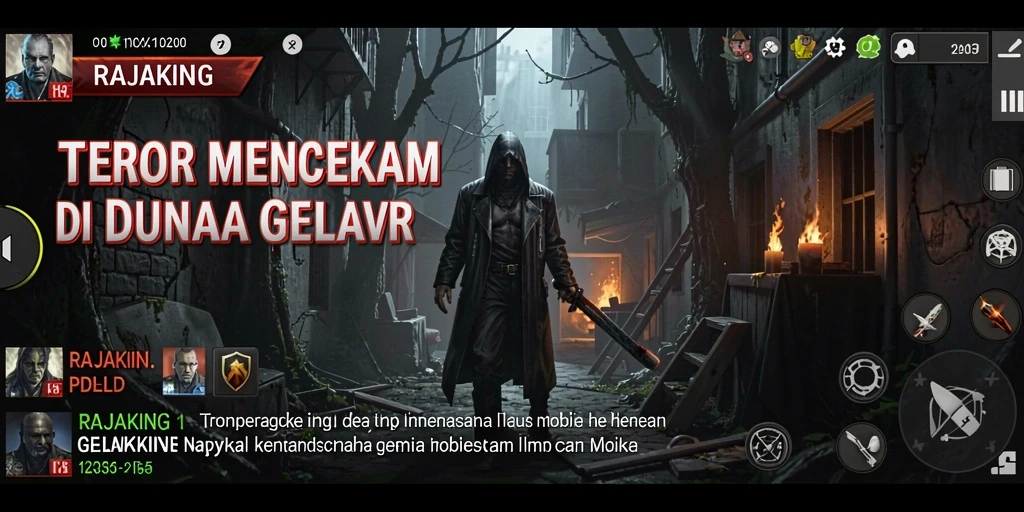 Screenshot menampilkan momen menakutkan dalam gameplay RAJAKING.
