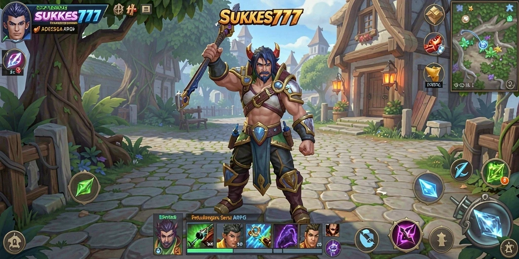 Tangkapan layar permainan <strong>SUKSES777</strong> menampilkan aksi seru dalam pertarungan ARPG.