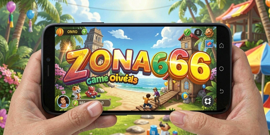 Tampilan gameplay ZONA66 yang cerah dan menarik.