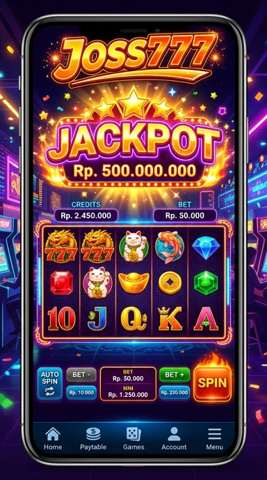 Tampilan antarmuka joss777 yang intuitif dan menarik.